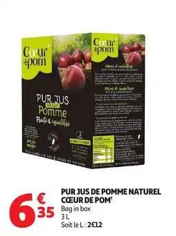 Auchan Pur jus de pomme naturel cœur de pom offre