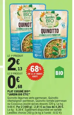 E.Leclerc Jardin bio étic plat cuisiné bio offre