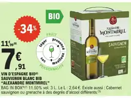 E.Leclerc Alexandre montmirel vin d'espagne bio offre