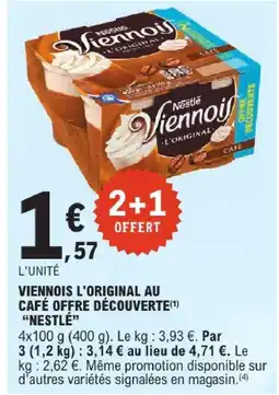 E.Leclerc Nestlé viennois l'original au café offre découverte offre