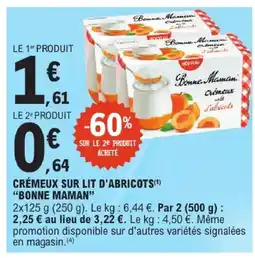 E.Leclerc Bonne maman crèmeux sur lit d'abricots offre