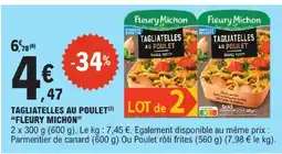 E.Leclerc Fleury michon tagliatelles au poulet sauce pesto offre