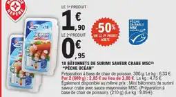 E.Leclerc Pêche ocean bâtonnets de surimi saveur crabe msc offre