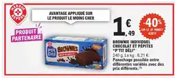 E.Leclerc P'tit déli brownie individuel chocolat et pépites offre