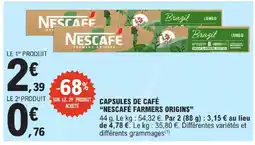 E.Leclerc Nescafé capsules de café offre