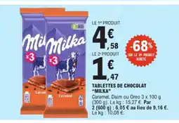 E.Leclerc Milka tablettes de chocolat offre