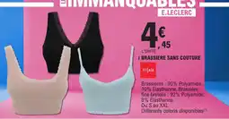 E.Leclerc Tissaia brassière sans couture offre