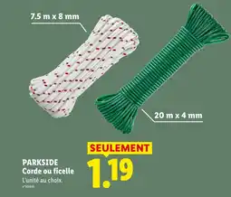 Lidl PARKSIDE Corde ou ficelle offre