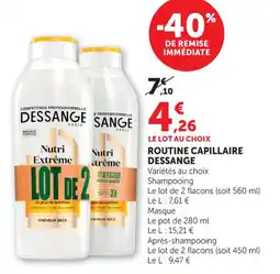 Maximarché Routine capillaire dessange offre