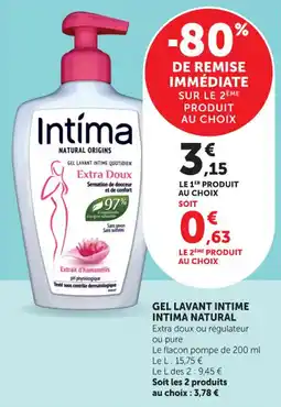 Maximarché Gel lavant intime intima natural offre
