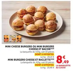 Maximarché Mini cheese burgers ou mini burgers cheese et bacon offre