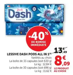 Maximarché Lessive dash pods all in 1 offre