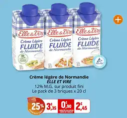 Coccimarket Crème légère de normandie elle et vire offre