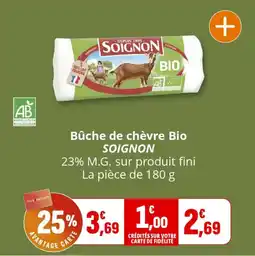 Coccimarket Bûche de chèvre bio soignon offre