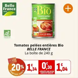 Coccimarket Tomates pelées entières bio belle france offre