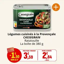 Coccimarket Légumes cuisinés à la provençale cassegrain offre