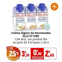 Coccimarket Crème légère de normandie elle et vire offre