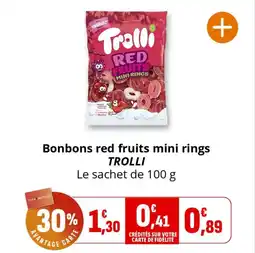 Coccimarket Bonbons red fruits mini rings trolli offre