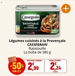 Coccinelle Express Légumes cuisinés à la provençale cassegrain offre