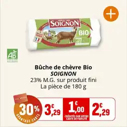 Coccinelle Express Bûche de chèvre bio soignon offre
