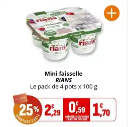 Coccinelle Express Mini faisselle rians offre