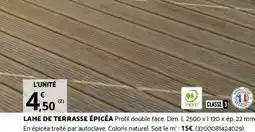 Bricomarché LAME DE TERRASSE ÉPICÉA offre