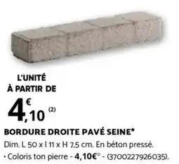 Bricomarché BORDURE DROITE PAVÉ SEINE offre
