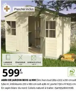 Bricomarché ABRI DE JARDIN BOIS 12 MM offre