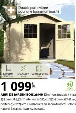 Bricomarché ABRI DE JARDIN BOIS 28 MM offre