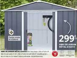 Bricomarché ABRI DE JARDIN MÉTAL 67AEYZ offre