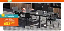 RAGT Jardin & Maison L'ensemble 1 table gênes + 6 fauteuils duca offre