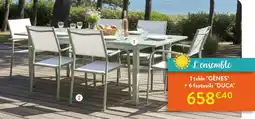 RAGT Jardin & Maison L'ensemble 1 table gênes + 6 fauteuils duca offre