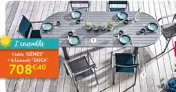 RAGT Jardin & Maison L'ensemble 1 table gênes + 6 fauteuils duca offre