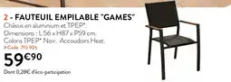 RAGT Jardin & Maison FAUTEUIL EMPILABLE GAMES offre