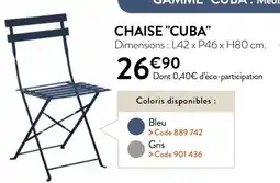 RAGT Jardin & Maison CHAISE CUBA offre