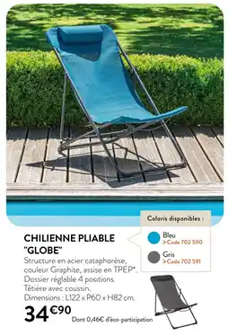 RAGT Jardin & Maison CHILIENNE PLIABLE GLOBE offre