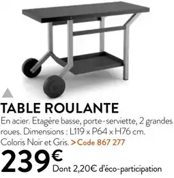 RAGT Jardin & Maison TABLE ROULANTE offre