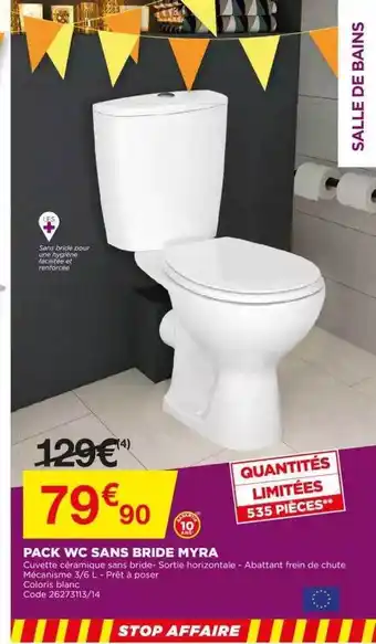 Bricomarché Pack Wc Sans Bride Myra offre