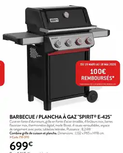 RAGT Jardin & Maison BARBECUE,PLANCHA À GAZ SPIRIT E-425 offre