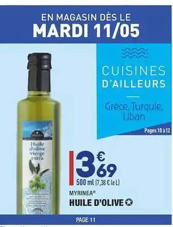ALDI Myrinea Huile D'olive offre