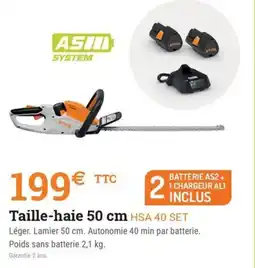 Espace emeraude Taille-haie 50 cm HSA 40 SET offre