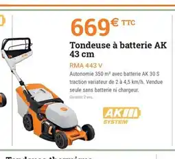 Espace emeraude Tondeuse à batterie AK offre