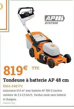 Espace emeraude Tondeuse à batterie offre