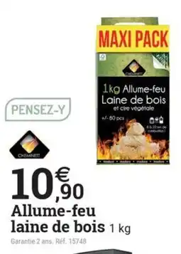 Espace emeraude Allume-feu Laine de bois offre