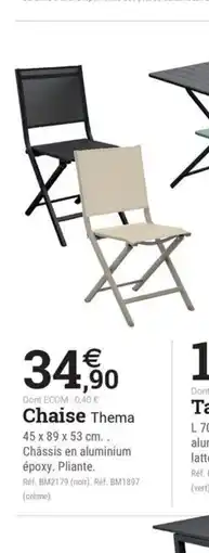 Espace emeraude Chaise Thema offre