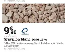 Espace emeraude Gravillon blanc rosé offre