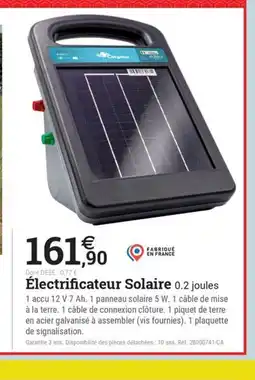 Espace emeraude Électrificateur Solaire offre