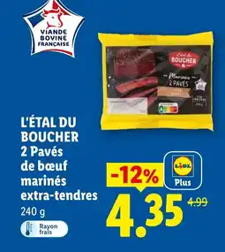 Lidl L'ÉTAL DU BOUCHER 2 Pavés de bœuf marinés extra-tendres offre