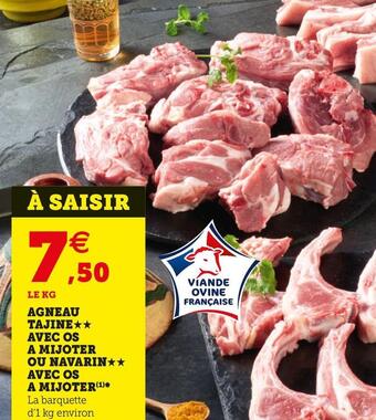 U Express AGNEAU TAJINE AVEC OS A MIJOTER OU NAVARIN AVEC OS A MIJOTER offre