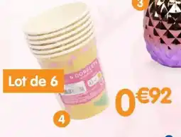 b&m Lot de 6 gobelets jetables offre